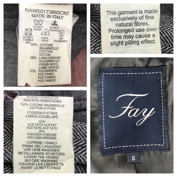 ⭐️FAY Virginia Gray Wool Blend Coat size Small - Picture 6 of 12